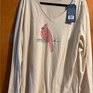 Life is Good Beige Long Sleeve Tee